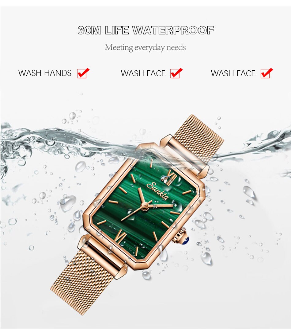 SUNKTA Watch Women Watches top brand luxury fashion rectangular small green watch ladies ultra-thin waterproof Quartz Wristwatch SUNKTA Watch Women Watches top brand luxury fashion rectangular small green watch ladies ultra-thin waterproof Quartz Wristwatch