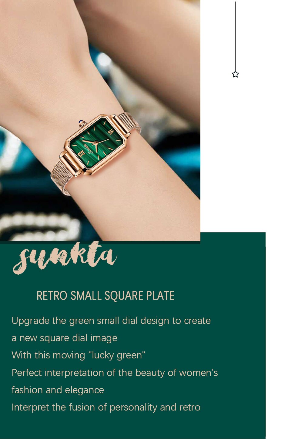 SUNKTA Watch Women Watches top brand luxury fashion rectangular small green watch ladies ultra-thin waterproof Quartz Wristwatch SUNKTA Watch Women Watches top brand luxury fashion rectangular small green watch ladies ultra-thin waterproof Quartz Wristwatch