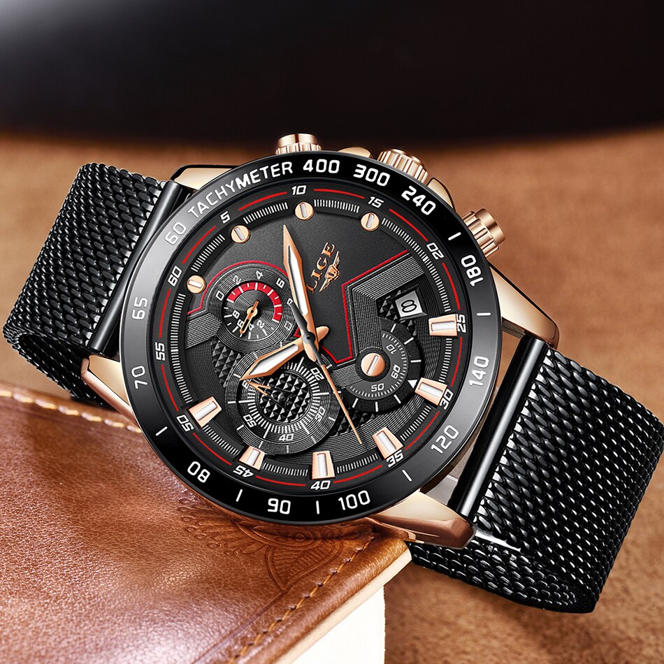 LIGE Men Watches Top Brand Luxury Stainless Steel Blue Waterproof Quartz Watch Men Fashion Chronograph Male Sport Military Watch LIGE Men Watches Top Brand Luxury Stainless Steel Blue Waterproof Quartz Watch Men Fashion Chronograph Male Sport Military Watch