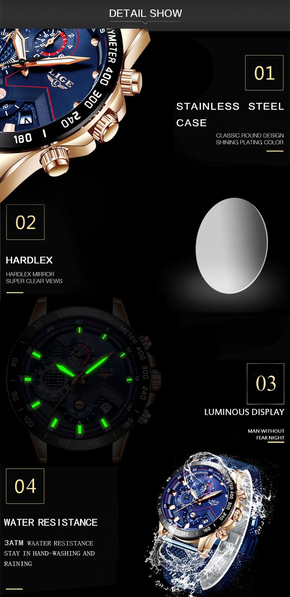 LIGE Men Watches Top Brand Luxury Stainless Steel Blue Waterproof Quartz Watch Men Fashion Chronograph Male Sport Military Watch LIGE Men Watches Top Brand Luxury Stainless Steel Blue Waterproof Quartz Watch Men Fashion Chronograph Male Sport Military Watch