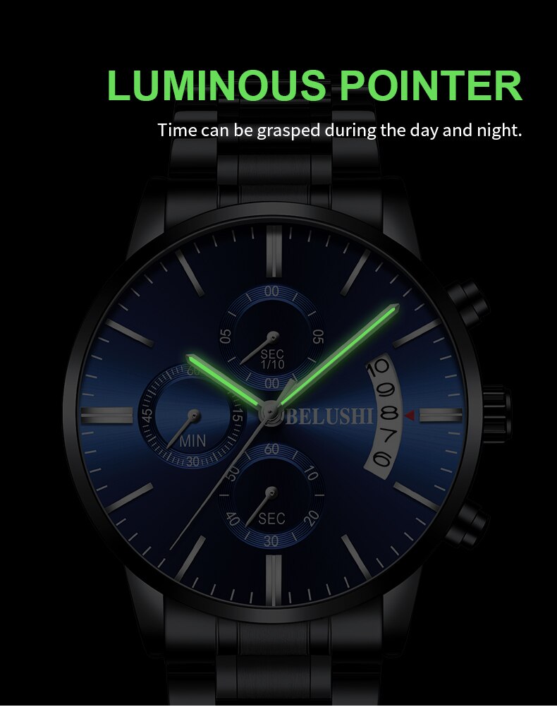 Men's Watch Luxury Brand BELUSHI High-end Man Business Casual Watches Mens Waterproof Sports Quartz Wristwatch relogio masculino Men's Watch Luxury Brand BELUSHI High-end Man Business Casual Watches Mens Waterproof Sports Quartz Wristwatch relogio masculino