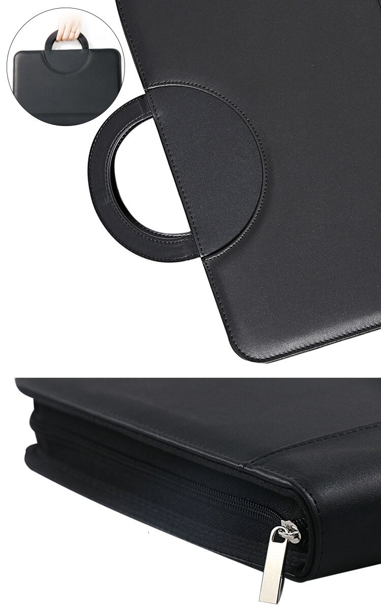 A4 Portable File Folder with Calculator Binder Organizer Manager Office Document Pad Briefcase PU Leather Padfolio Bag Customize A4 Portable File Folder with Calculator Binder Organizer Manager Office Document Pad Briefcase PU Leather Padfolio Bag Customize