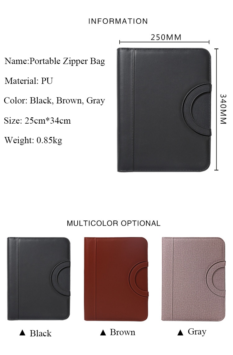 A4 Portable File Folder with Calculator Binder Organizer Manager Office Document Pad Briefcase PU Leather Padfolio Bag Customize A4 Portable File Folder with Calculator Binder Organizer Manager Office Document Pad Briefcase PU Leather Padfolio Bag Customize