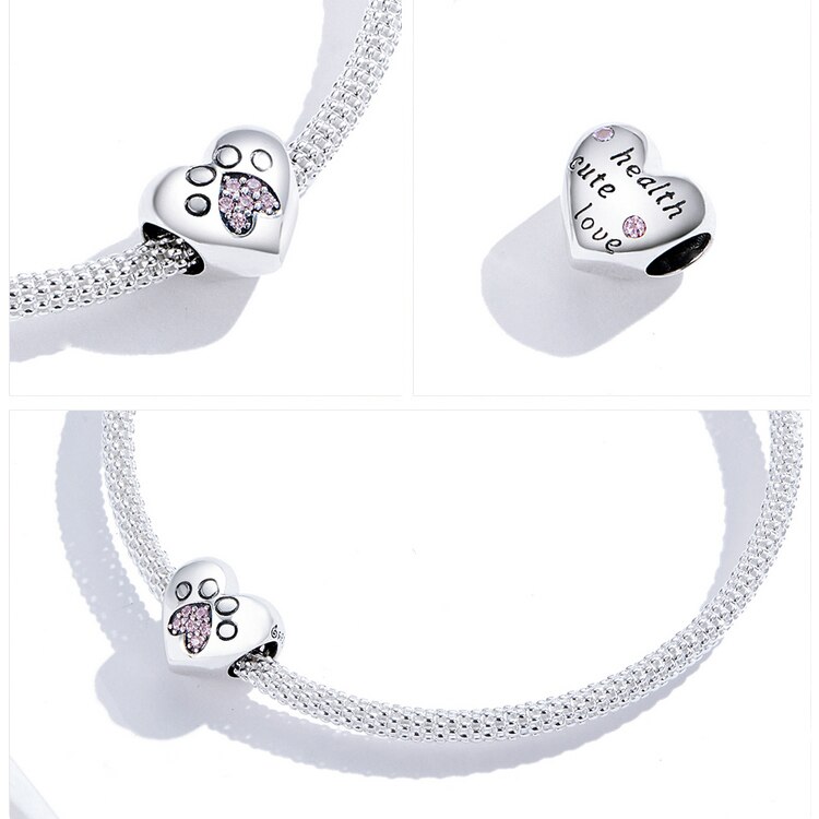 WOSTU 100% Authentic 925 Sterling Silver Heart Shape Charm Mom Beads Fit Original Bracelet Pendant DIY Jewelry Charms Gift WOSTU 100% Authentic 925 Sterling Silver Heart Shape Charm Mom Beads Fit Original Bracelet Pendant DIY Jewelry Charms Gift