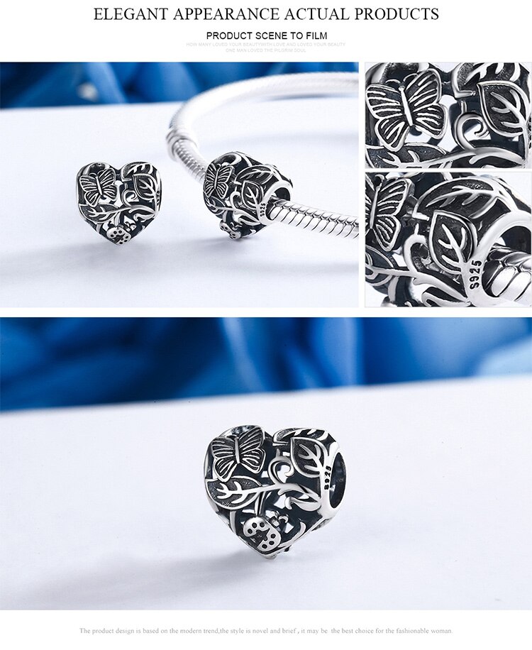 WOSTU 100% Authentic 925 Sterling Silver Heart Shape Charm Mom Beads Fit Original Bracelet Pendant DIY Jewelry Charms Gift WOSTU 100% Authentic 925 Sterling Silver Heart Shape Charm Mom Beads Fit Original Bracelet Pendant DIY Jewelry Charms Gift