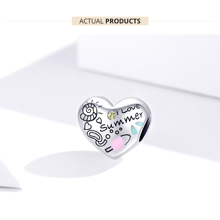 WOSTU 100% Authentic 925 Sterling Silver Heart Shape Charm Mom Beads Fit Original Bracelet Pendant DIY Jewelry Charms Gift WOSTU 100% Authentic 925 Sterling Silver Heart Shape Charm Mom Beads Fit Original Bracelet Pendant DIY Jewelry Charms Gift