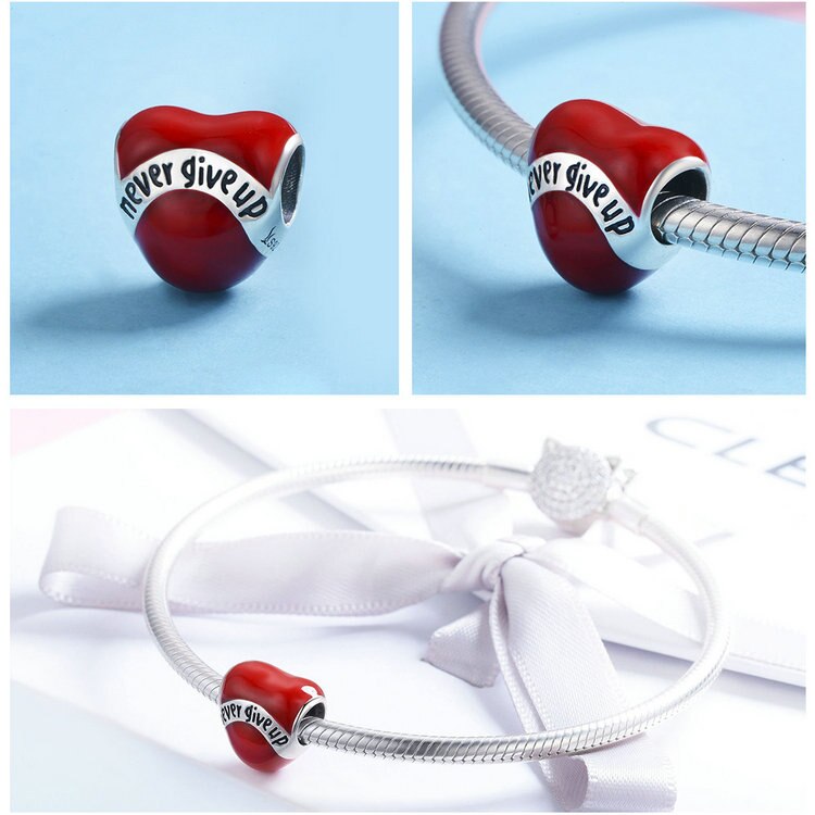 WOSTU 100% Authentic 925 Sterling Silver Heart Shape Charm Mom Beads Fit Original Bracelet Pendant DIY Jewelry Charms Gift WOSTU 100% Authentic 925 Sterling Silver Heart Shape Charm Mom Beads Fit Original Bracelet Pendant DIY Jewelry Charms Gift