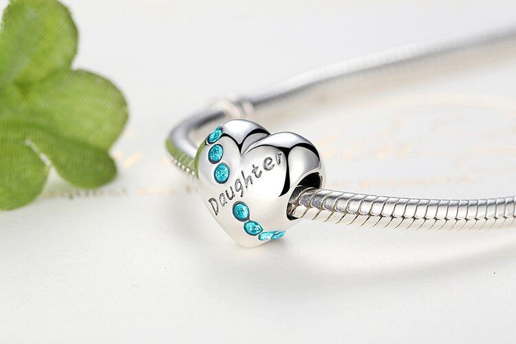 WOSTU 100% Authentic 925 Sterling Silver Heart Shape Charm Mom Beads Fit Original Bracelet Pendant DIY Jewelry Charms Gift WOSTU 100% Authentic 925 Sterling Silver Heart Shape Charm Mom Beads Fit Original Bracelet Pendant DIY Jewelry Charms Gift