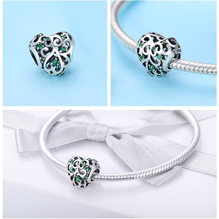 WOSTU 100% Authentic 925 Sterling Silver Heart Shape Charm Mom Beads Fit Original Bracelet Pendant DIY Jewelry Charms Gift WOSTU 100% Authentic 925 Sterling Silver Heart Shape Charm Mom Beads Fit Original Bracelet Pendant DIY Jewelry Charms Gift