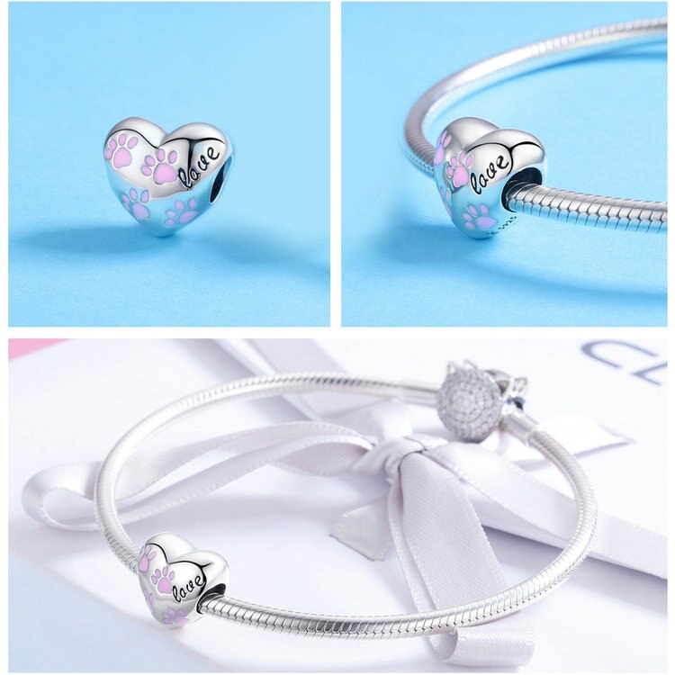 WOSTU 100% Authentic 925 Sterling Silver Heart Shape Charm Mom Beads Fit Original Bracelet Pendant DIY Jewelry Charms Gift WOSTU 100% Authentic 925 Sterling Silver Heart Shape Charm Mom Beads Fit Original Bracelet Pendant DIY Jewelry Charms Gift