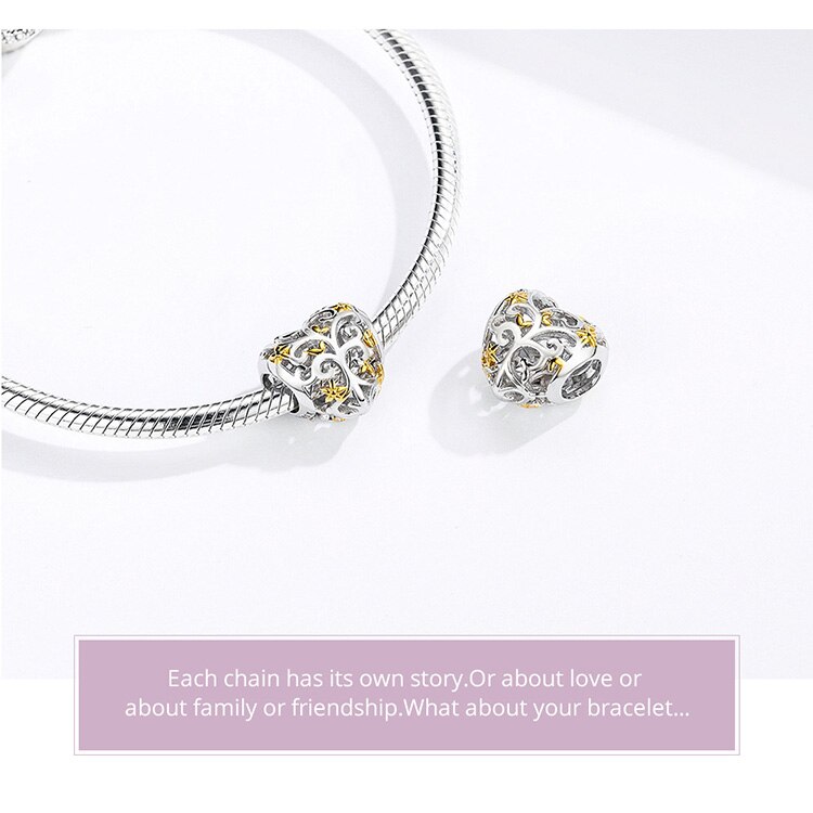 WOSTU 100% Authentic 925 Sterling Silver Heart Shape Charm Mom Beads Fit Original Bracelet Pendant DIY Jewelry Charms Gift WOSTU 100% Authentic 925 Sterling Silver Heart Shape Charm Mom Beads Fit Original Bracelet Pendant DIY Jewelry Charms Gift