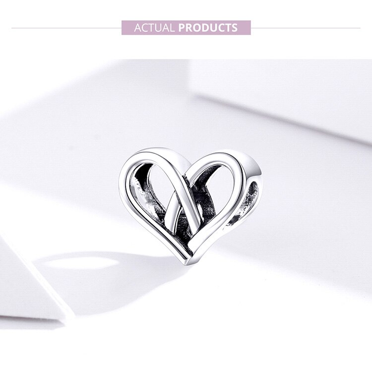 WOSTU 100% Authentic 925 Sterling Silver Heart Shape Charm Mom Beads Fit Original Bracelet Pendant DIY Jewelry Charms Gift WOSTU 100% Authentic 925 Sterling Silver Heart Shape Charm Mom Beads Fit Original Bracelet Pendant DIY Jewelry Charms Gift