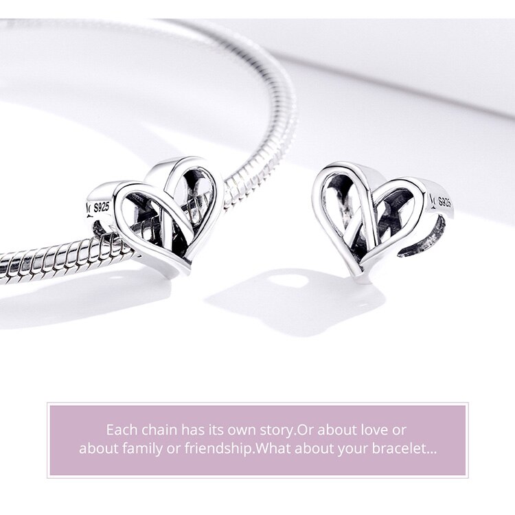 WOSTU 100% Authentic 925 Sterling Silver Heart Shape Charm Mom Beads Fit Original Bracelet Pendant DIY Jewelry Charms Gift WOSTU 100% Authentic 925 Sterling Silver Heart Shape Charm Mom Beads Fit Original Bracelet Pendant DIY Jewelry Charms Gift
