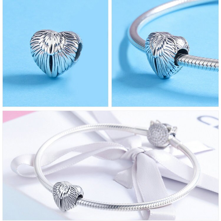 WOSTU 100% Authentic 925 Sterling Silver Heart Shape Charm Mom Beads Fit Original Bracelet Pendant DIY Jewelry Charms Gift WOSTU 100% Authentic 925 Sterling Silver Heart Shape Charm Mom Beads Fit Original Bracelet Pendant DIY Jewelry Charms Gift