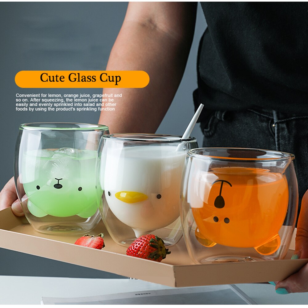 Mug Glasses with Double Bottom Creative Coffe Cup Resistant Mug Glasses with Double Bottom Creative Coffe Cup Resistant