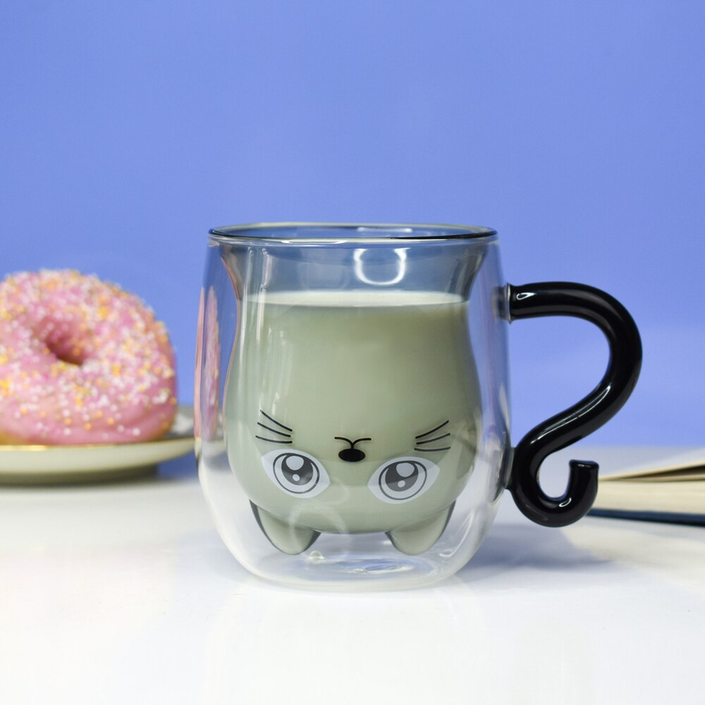 Mug Glasses with Double Bottom Creative Coffe Cup Resistant Mug Glasses with Double Bottom Creative Coffe Cup Resistant