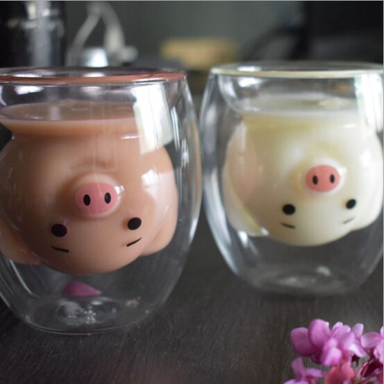 Mug Glasses with Double Bottom Creative Coffe Cup Resistant Mug Glasses with Double Bottom Creative Coffe Cup Resistant
