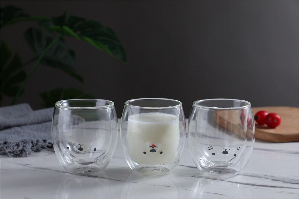 Mug Glasses with Double Bottom Creative Coffe Cup Resistant Mug Glasses with Double Bottom Creative Coffe Cup Resistant