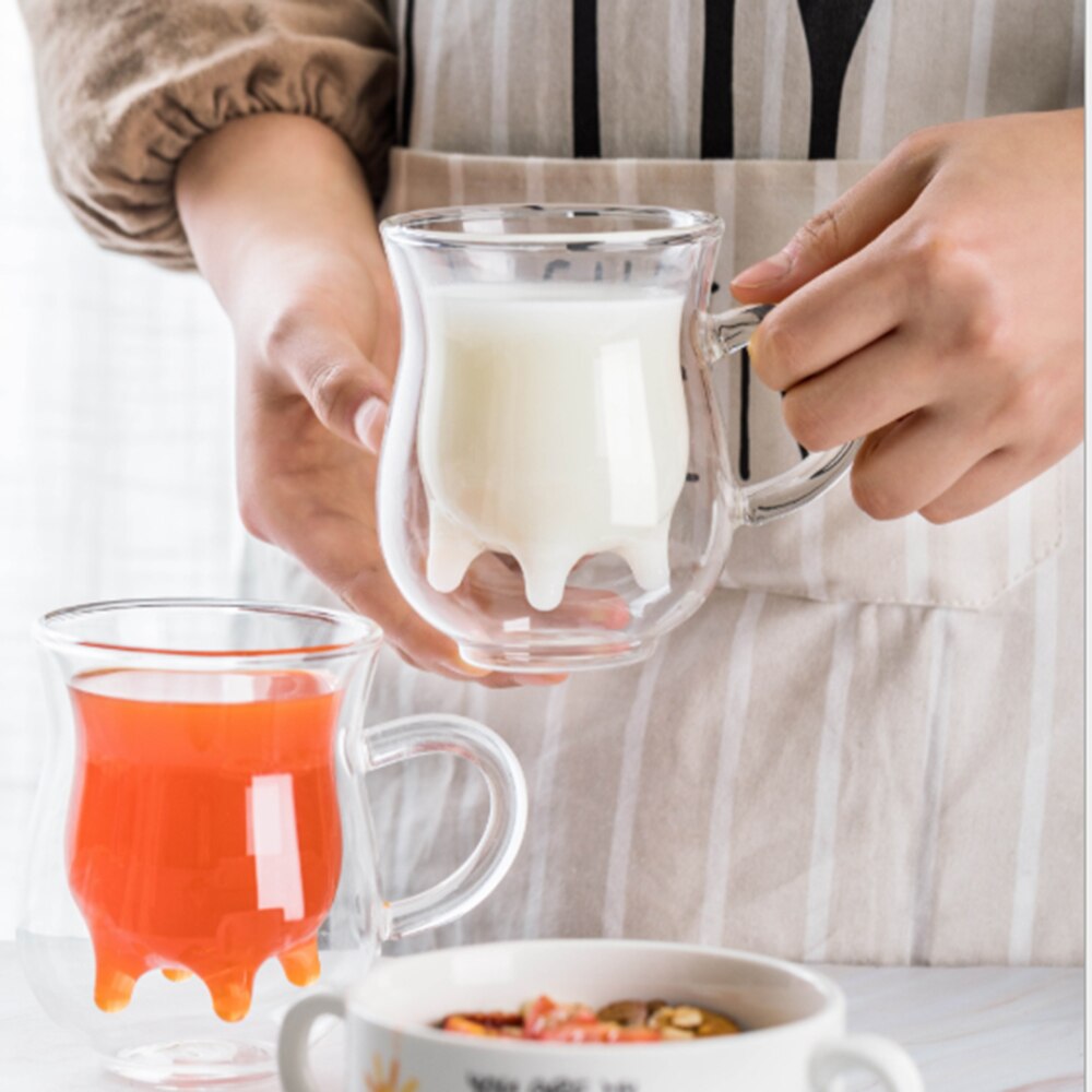 Mug Glasses with Double Bottom Creative Coffe Cup Resistant Mug Glasses with Double Bottom Creative Coffe Cup Resistant