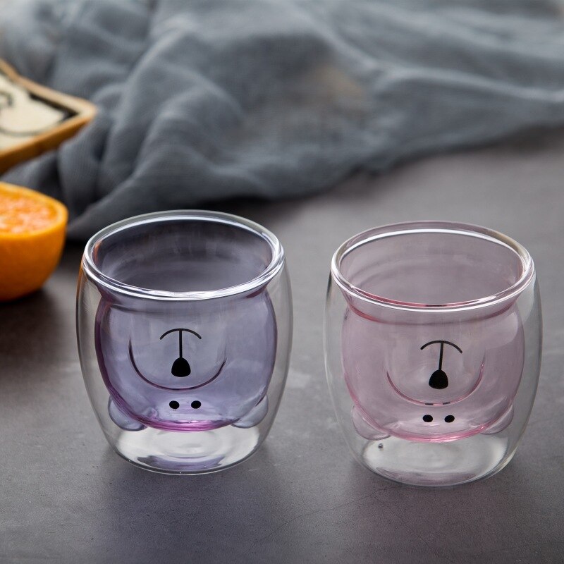 Mug Glasses with Double Bottom Creative Coffe Cup Resistant Mug Glasses with Double Bottom Creative Coffe Cup Resistant