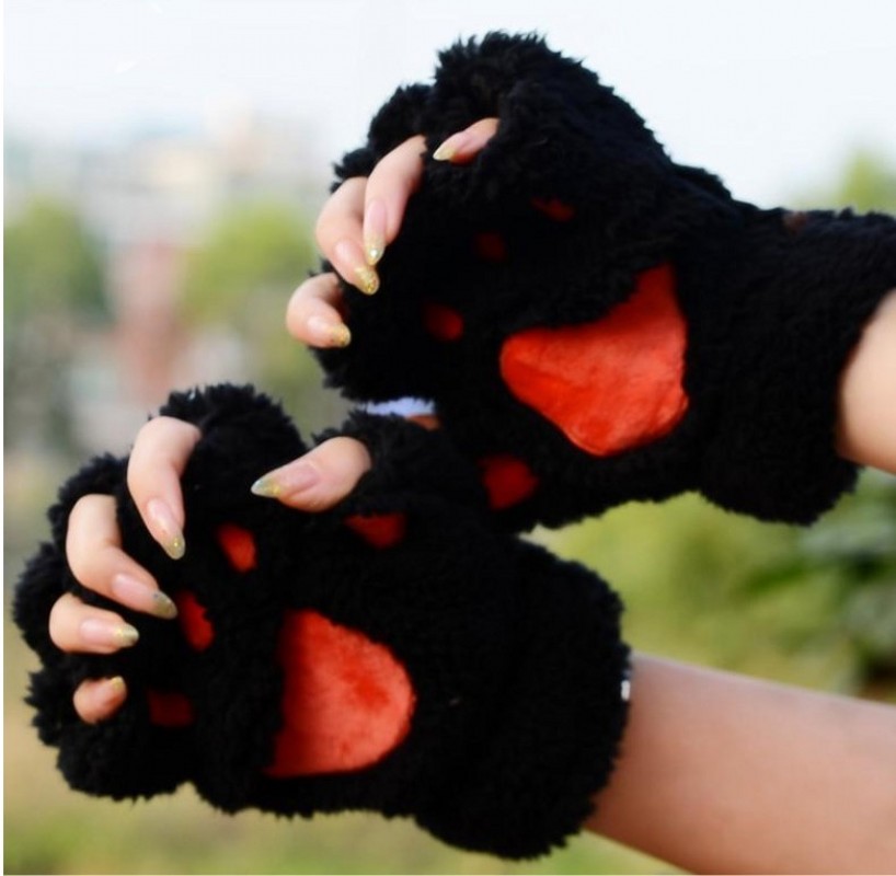 Women Winter Fur Rabbit Mittens fingerless Gloves Plush Warm Glove Winter Soft Thick Gloves for Women Girl Flexible Half Finger Women Winter Fur Rabbit Mittens fingerless Gloves Plush Warm Glove Winter Soft Thick Gloves for Women Girl Flexible Half Finger