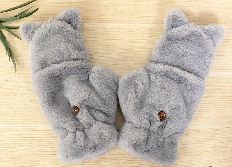 Women Winter Fur Rabbit Mittens fingerless Gloves Plush Warm Glove Winter Soft Thick Gloves for Women Girl Flexible Half Finger Women Winter Fur Rabbit Mittens fingerless Gloves Plush Warm Glove Winter Soft Thick Gloves for Women Girl Flexible Half Finger