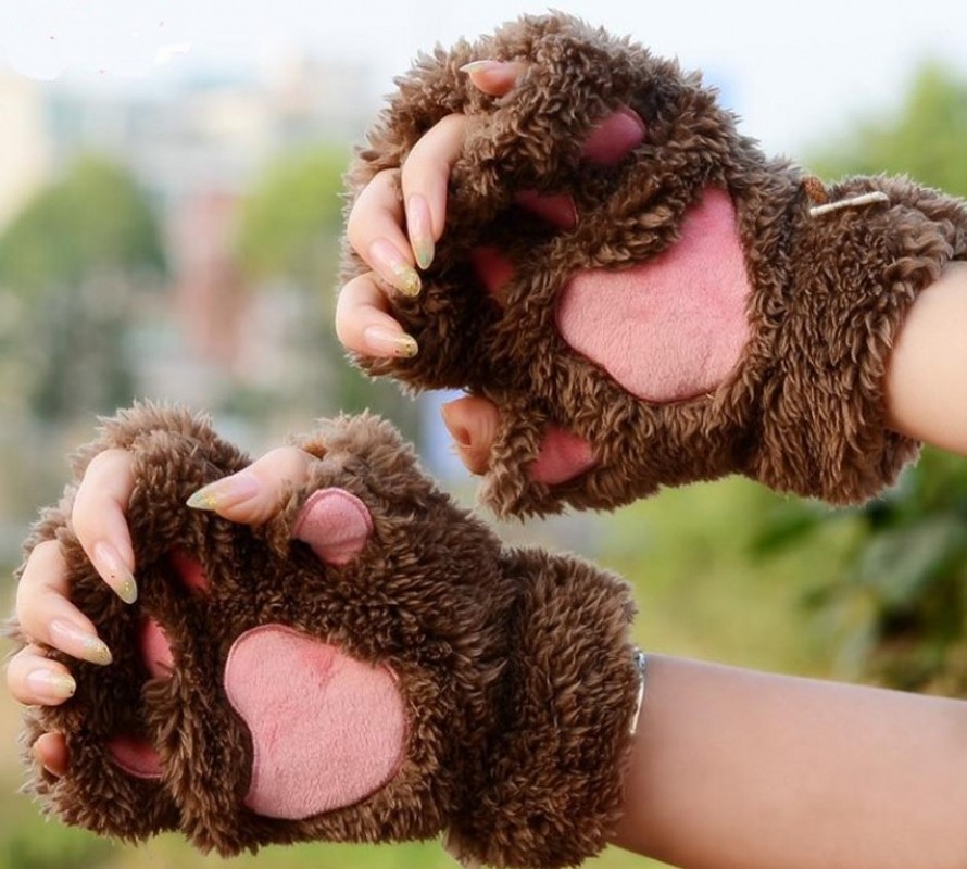 Women Winter Fur Rabbit Mittens fingerless Gloves Plush Warm Glove Winter Soft Thick Gloves for Women Girl Flexible Half Finger Women Winter Fur Rabbit Mittens fingerless Gloves Plush Warm Glove Winter Soft Thick Gloves for Women Girl Flexible Half Finger