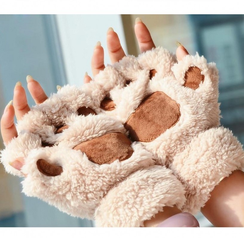 Women Winter Fur Rabbit Mittens fingerless Gloves Plush Warm Glove Winter Soft Thick Gloves for Women Girl Flexible Half Finger Women Winter Fur Rabbit Mittens fingerless Gloves Plush Warm Glove Winter Soft Thick Gloves for Women Girl Flexible Half Finger