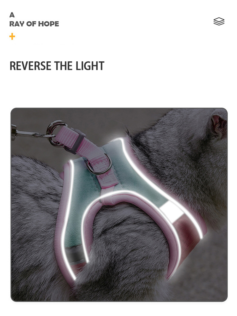 Escape Proof Cat Harness Leashes Set Reflective Adjustable Cat Collar Puppy Outdoor Training Vest Soft Harness Pet Accessories Escape Proof Cat Harness Leashes Set Reflective Adjustable Cat Collar Puppy Outdoor Training Vest Soft Harness Pet Accessories
